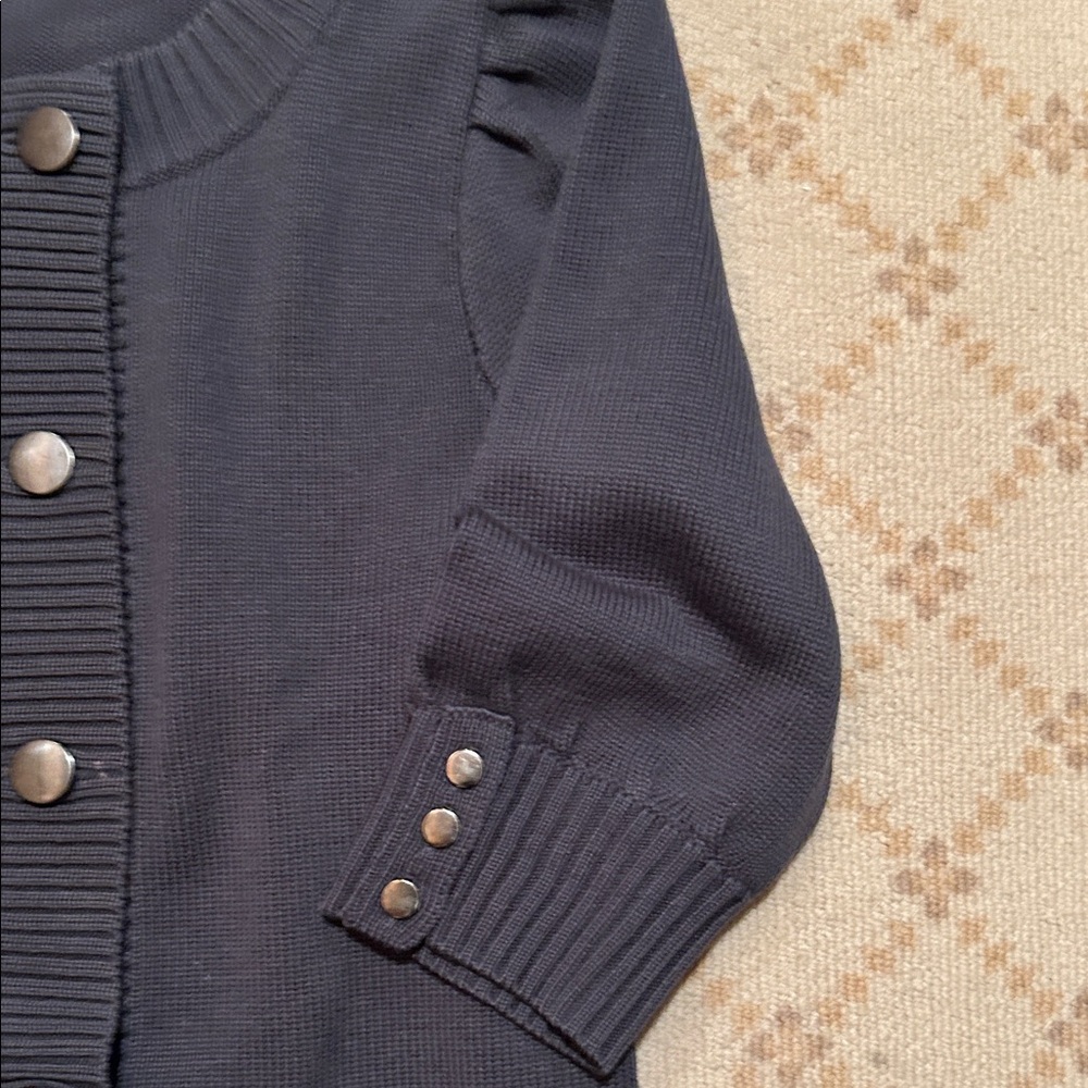 Club Monaco grey/slate Double-Breasted Knit Blazer top size M - Picture 4 of 5